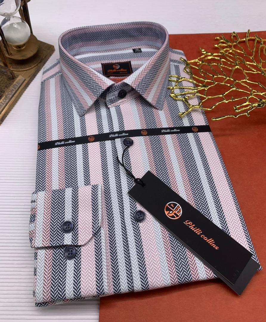 Giulio Collimi – Chemise Rayée Élégance Contrastée