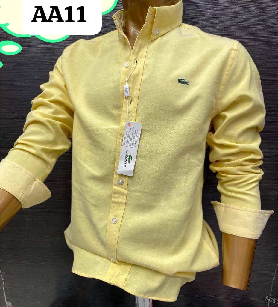 Lacoste – Chemise Jaune Crocodile